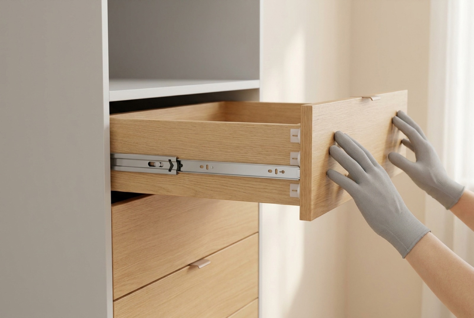 Fitting a drawer on runners