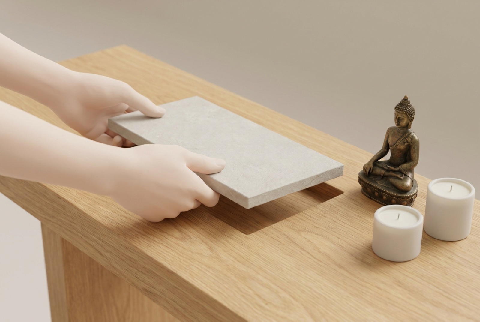 Stone inset in the altar slab